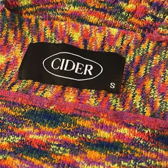 CIDER knitted crop top stretchy ribbed sleeveless sweater v-neck small - Picture 6 of 8